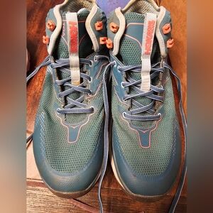 Hoka Teal and Coral Running Shoes
